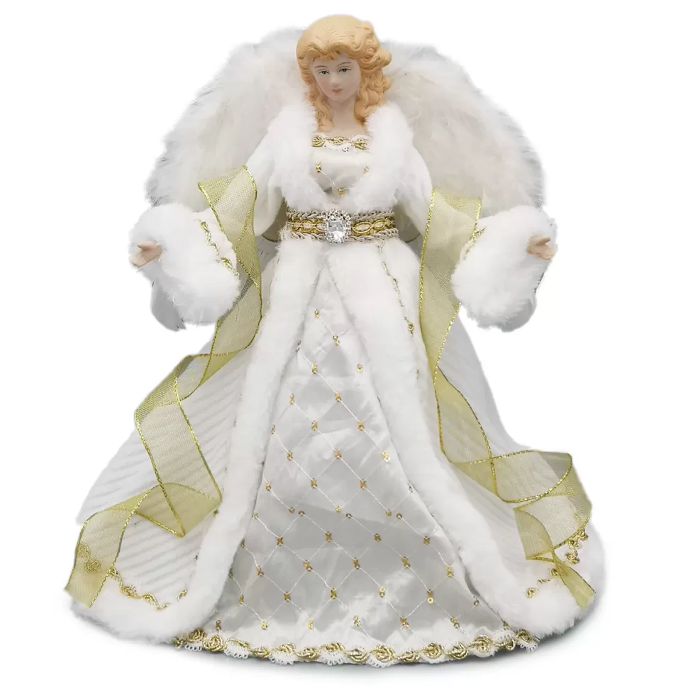 Christmas Forever ANGEL TREE TOP 12″ IVORY/GOLD
