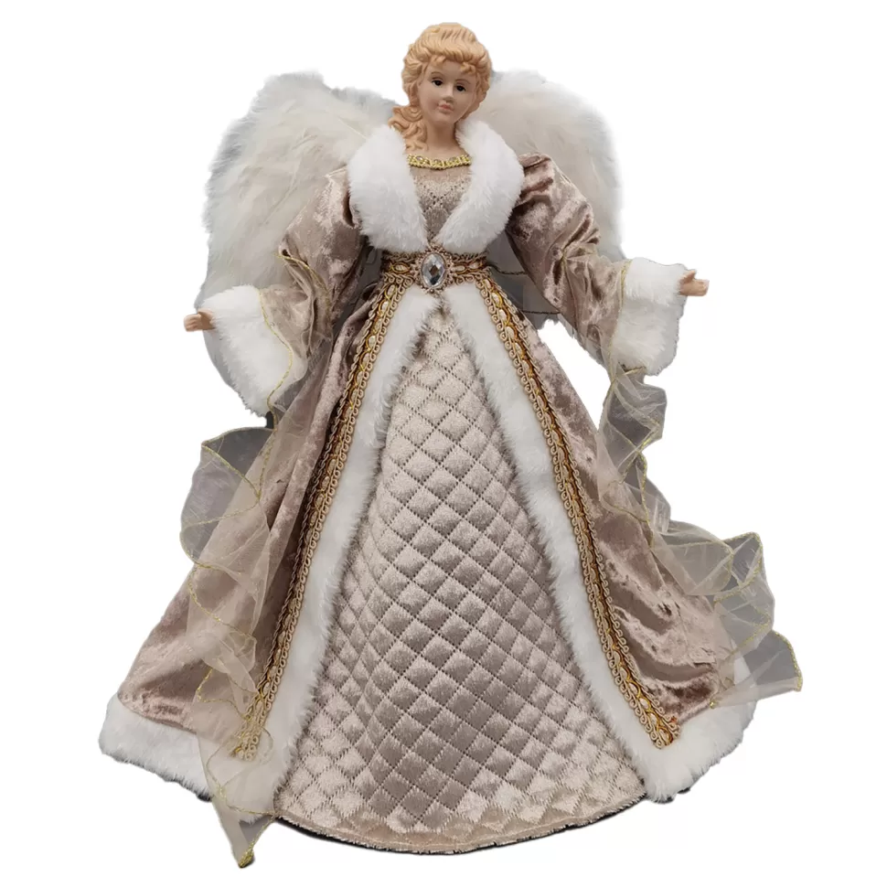 Christmas Forever ANGEL TREE TOP 16″ CHAMPAGNE/GOLD