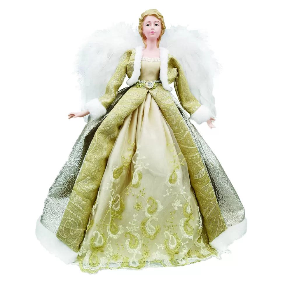 Christmas Forever ANGEL TREE TOP 16″ GOLD/ SILVER
