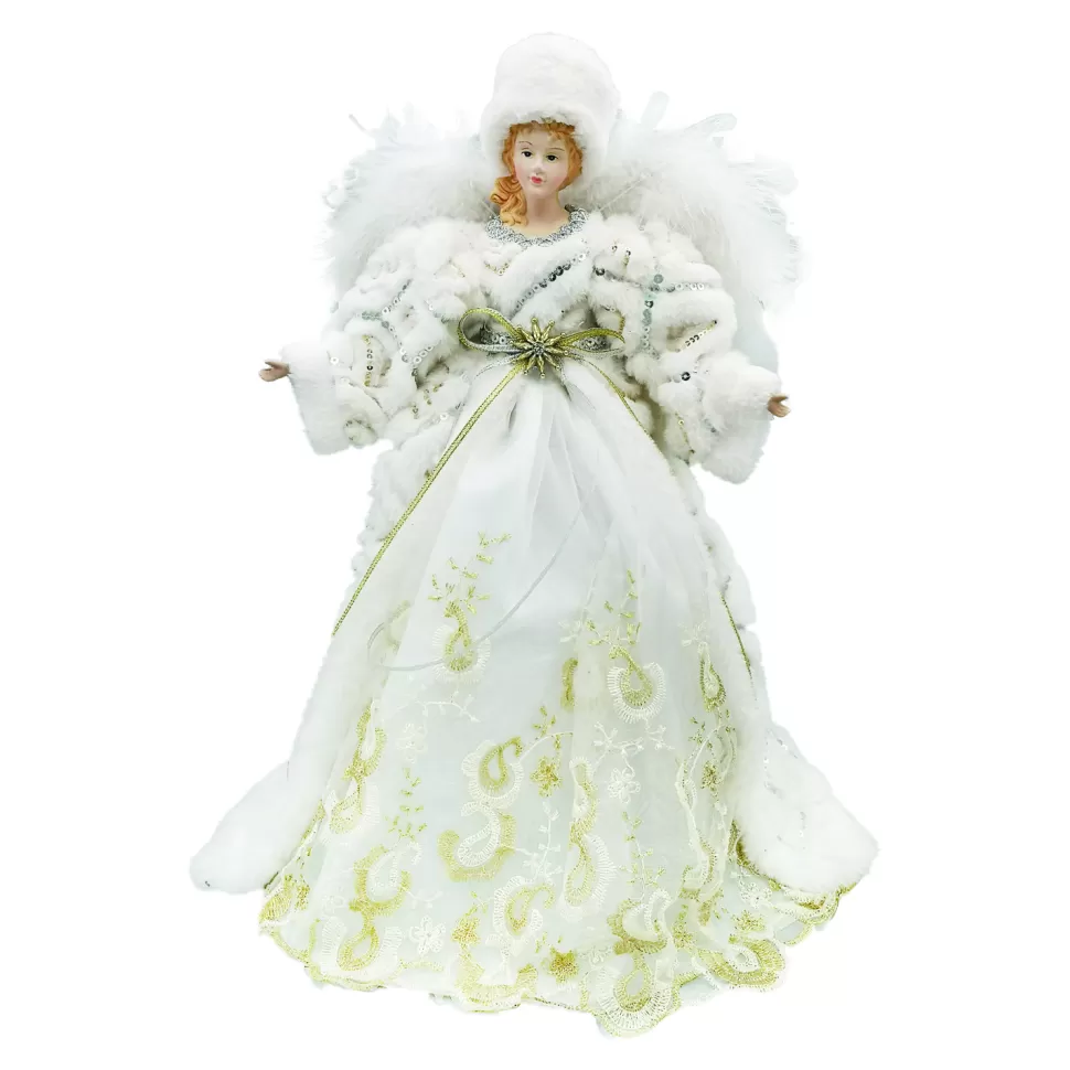 Christmas Forever ANGEL TREE TOP 16″ GOLD/ SILVER