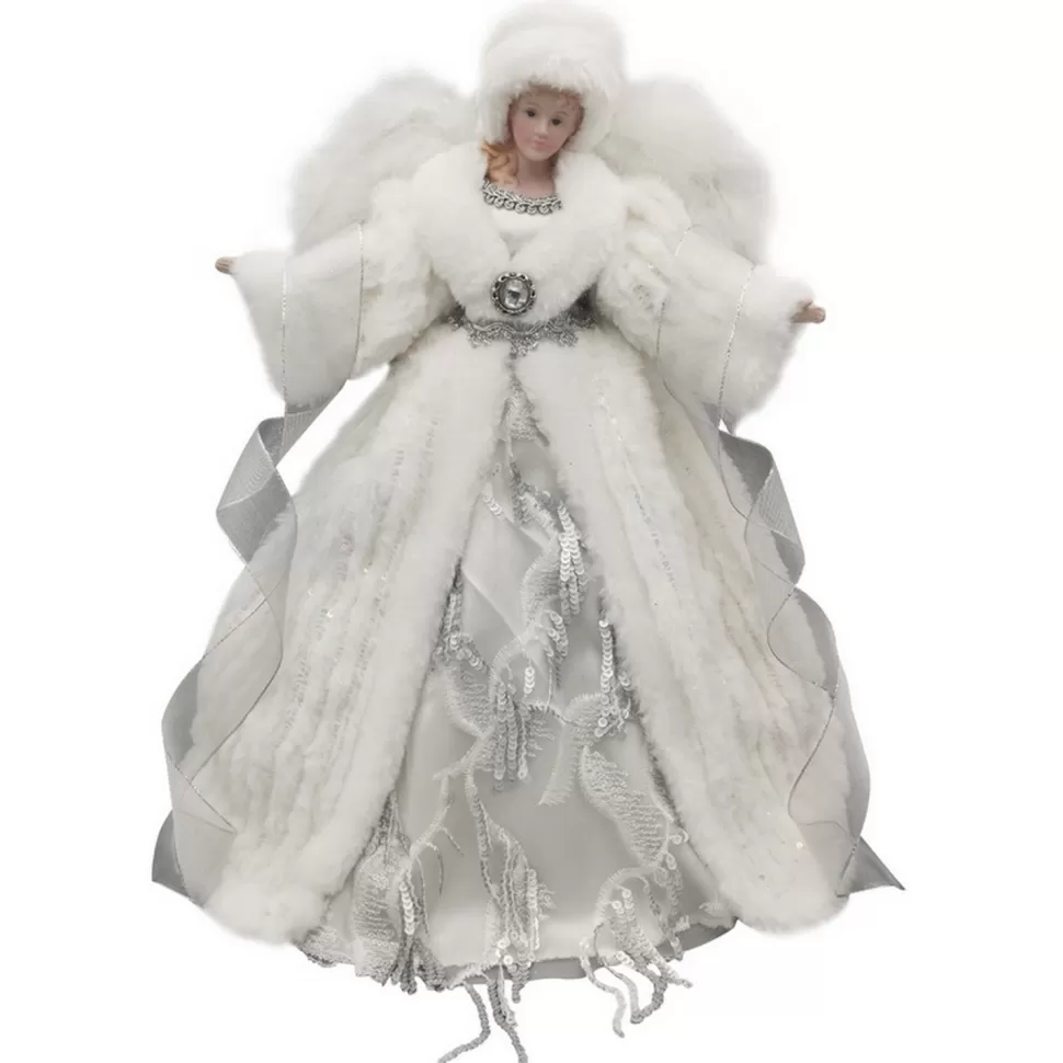 Christmas Forever ANGEL TREE TOP 16″ SILVER/WHITE