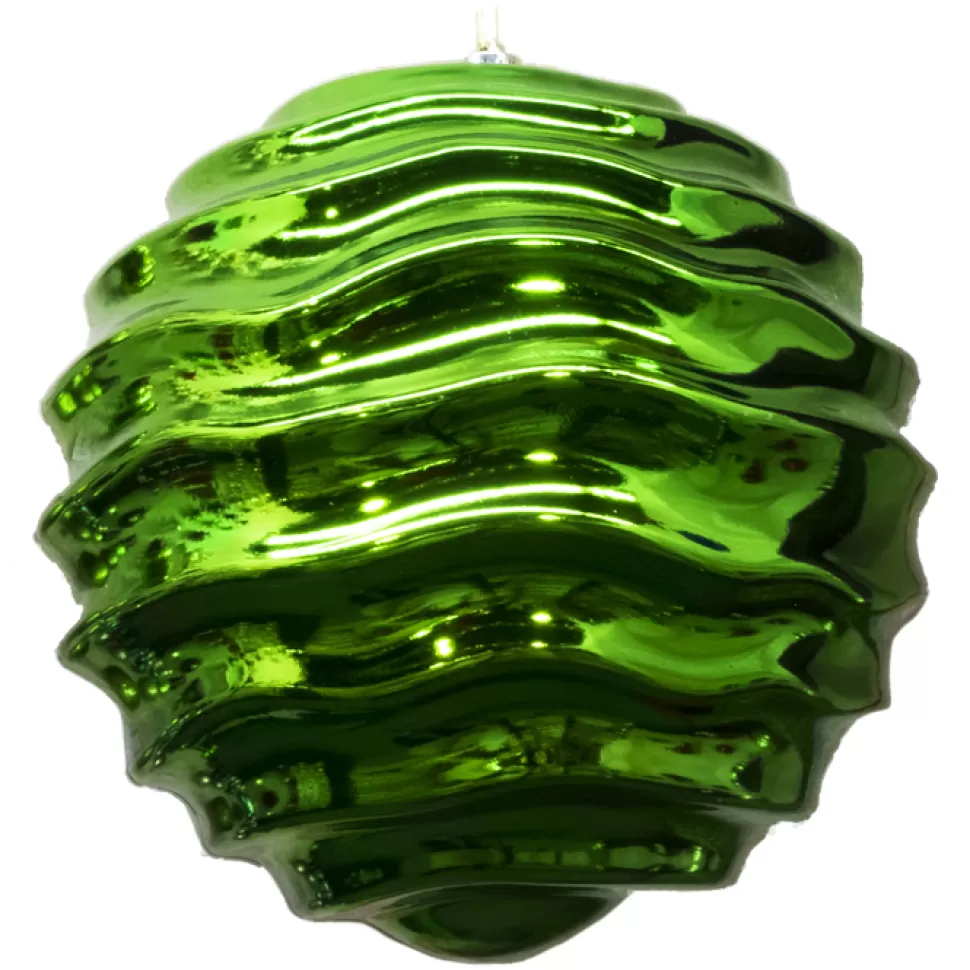 Christmas Forever BALL 300MM /12″ SHINY GREEN WAVE PATTERN
