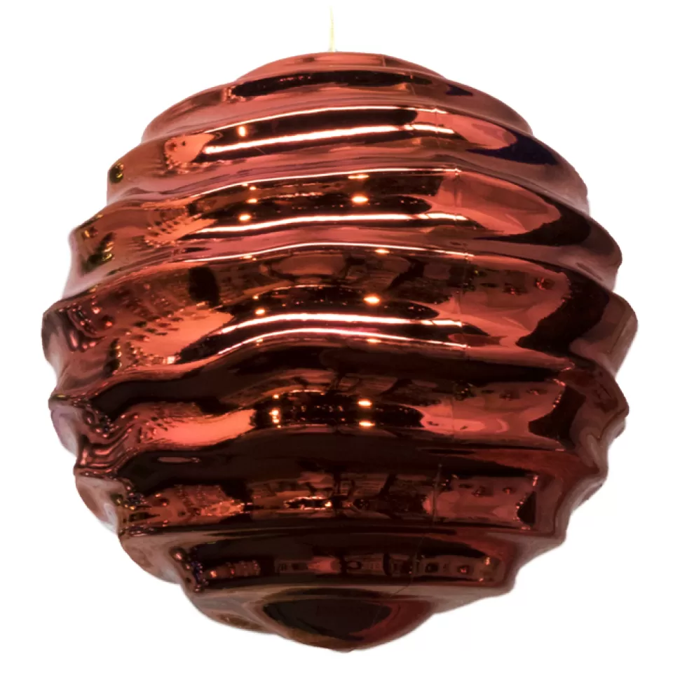 Christmas Forever BALL 300MM /12″ SHINY RED WAVE PATTERN