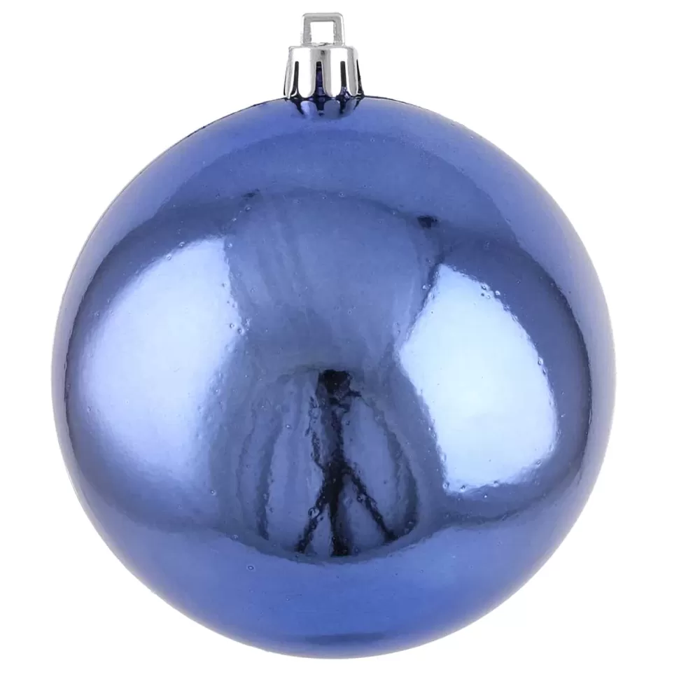 Christmas Forever BALL 90MM SHINY STEEL BLUE