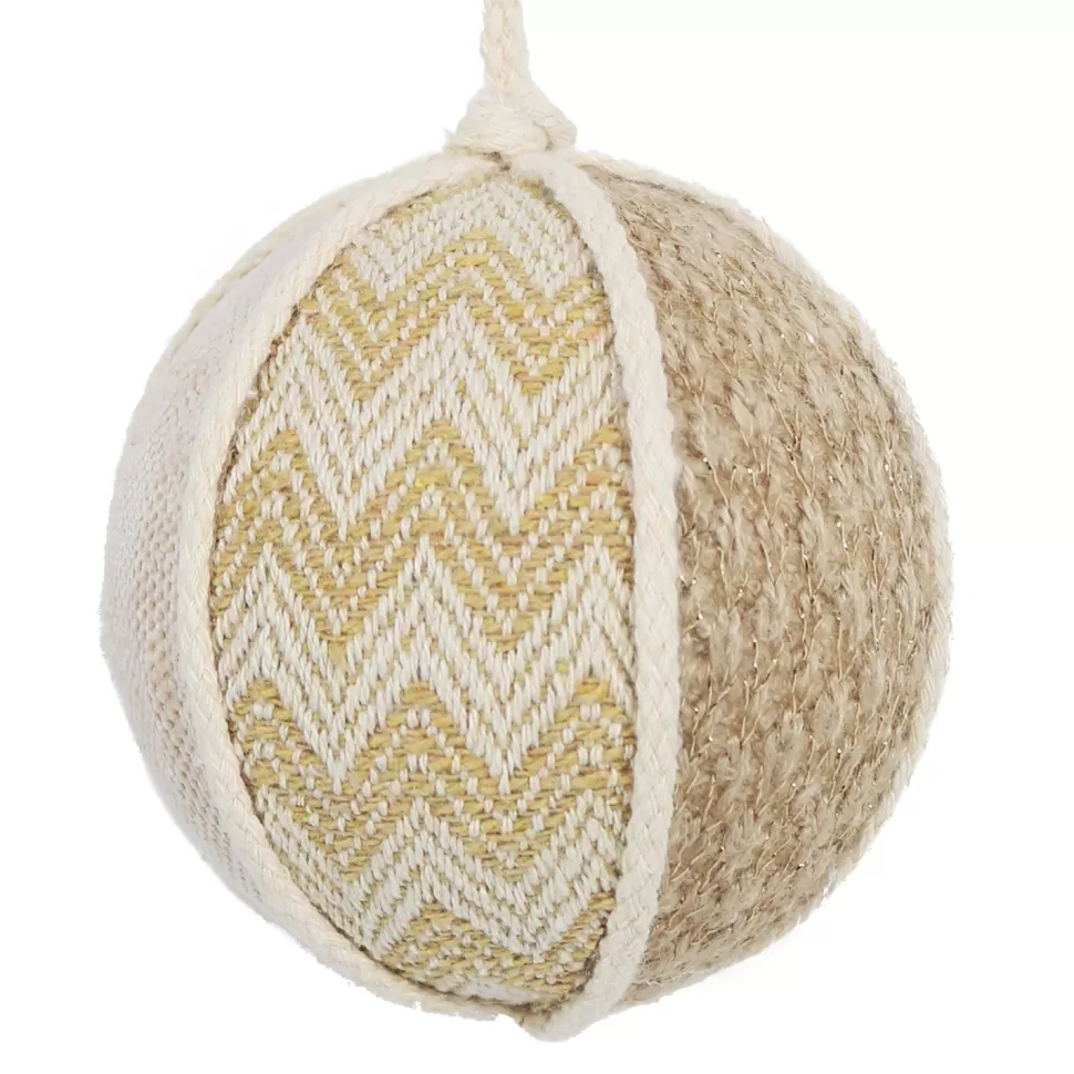 Christmas Forever BALL FABRIC 3″ BROWN/CREAM/NAT