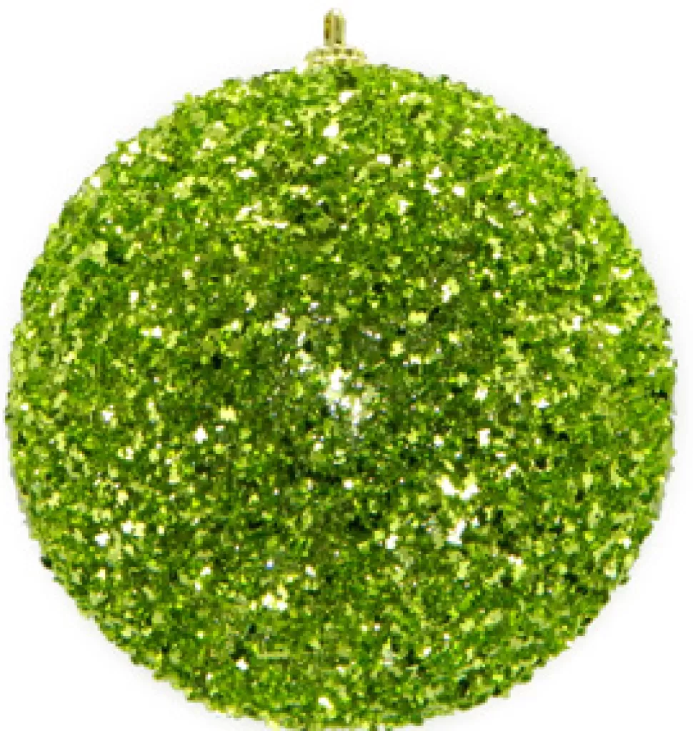 Christmas Forever BALL GLITTER-3D 105MM GREEN CHARTREUSE