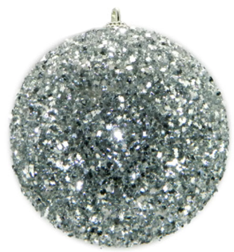 Christmas Forever BALL GLITTER-3D 105MM SILVER
