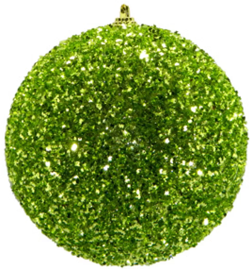 Christmas Forever BALL GLITTER-3D 125MM GREEN CHARTREUSE