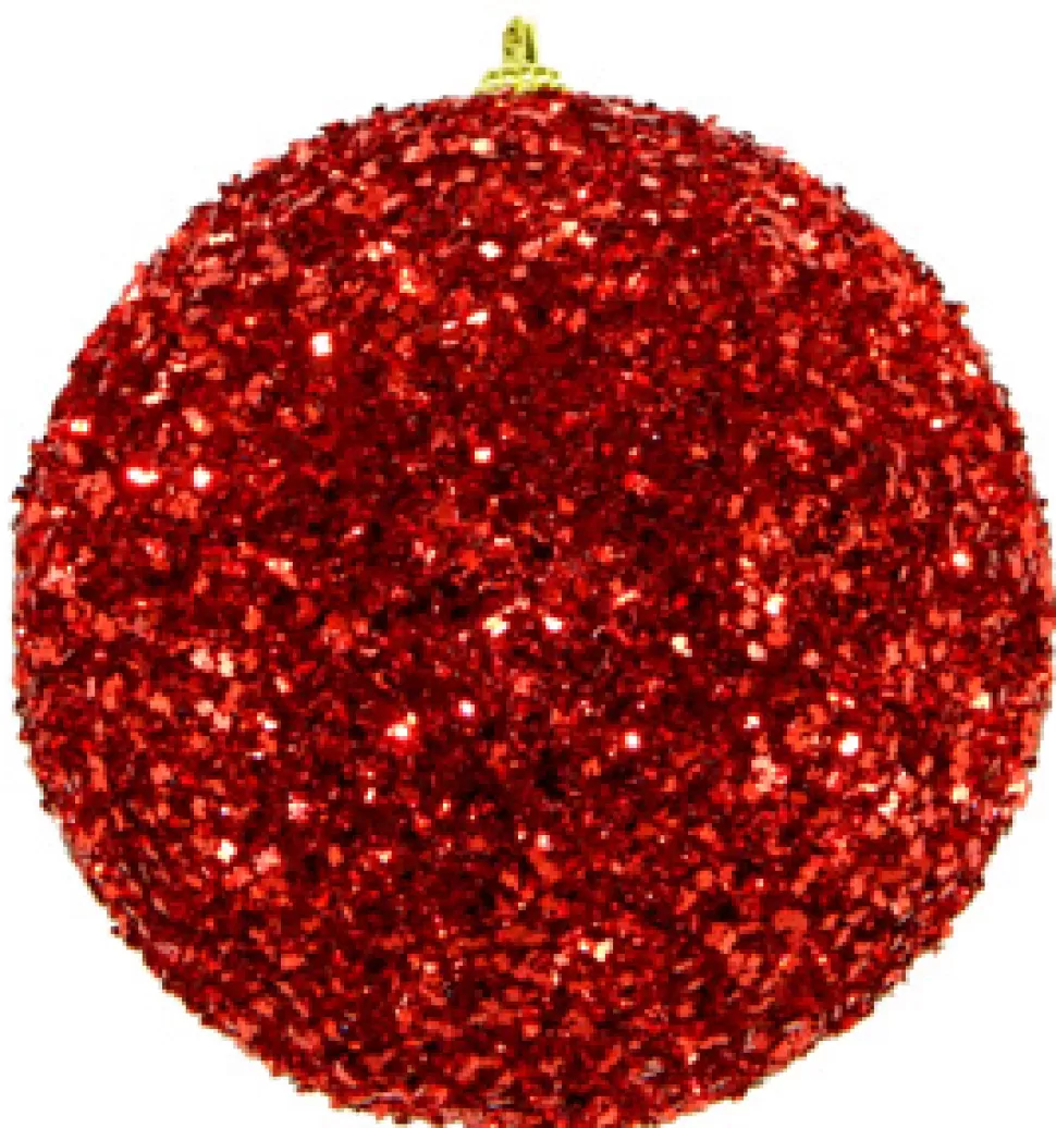 Christmas Forever BALL GLITTER-3D 125MM RED