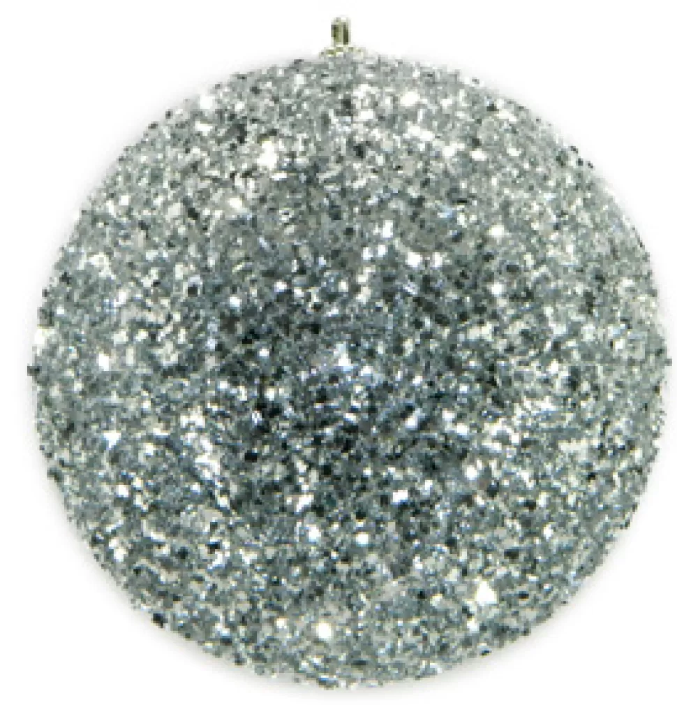 Christmas Forever BALL GLITTER-3D 125MM SILVER