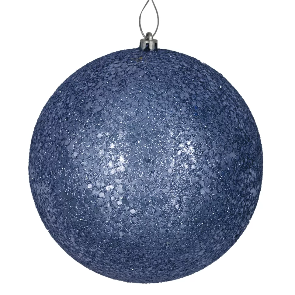 Christmas Forever BALL GLITTER 120MM ANTIQUE BLUE