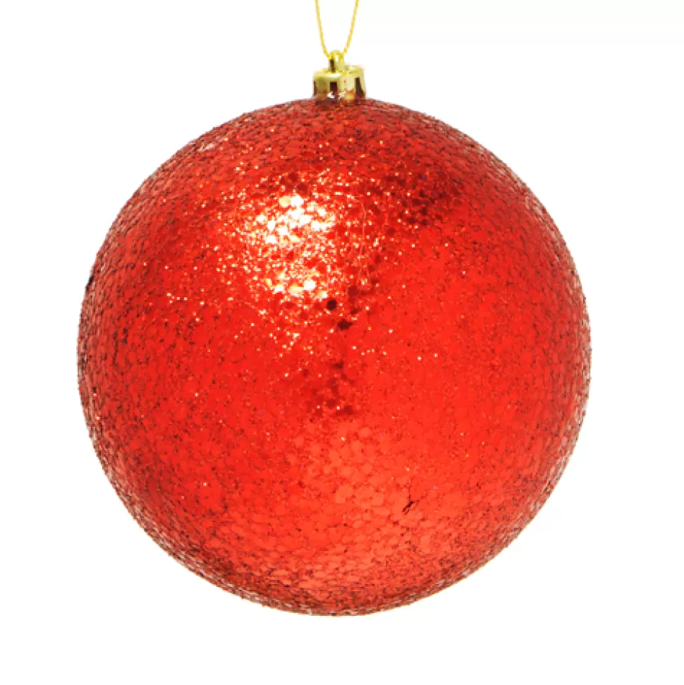 Christmas Forever BALL GLITTER 120MM RED