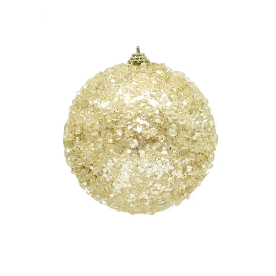 Christmas Forever BALL GLITTER & ICE 110MM CHAMPAGNE