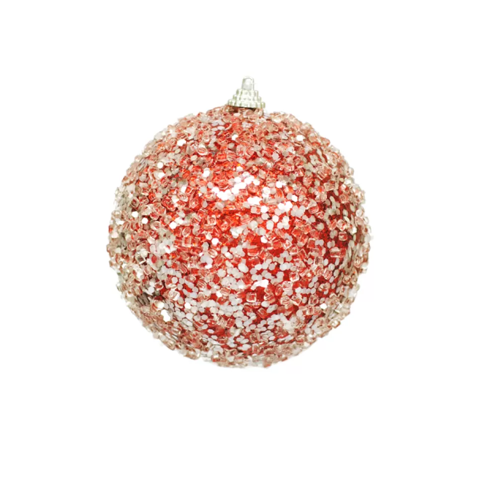 Christmas Forever BALL GLITTER & ICE 110MM RED