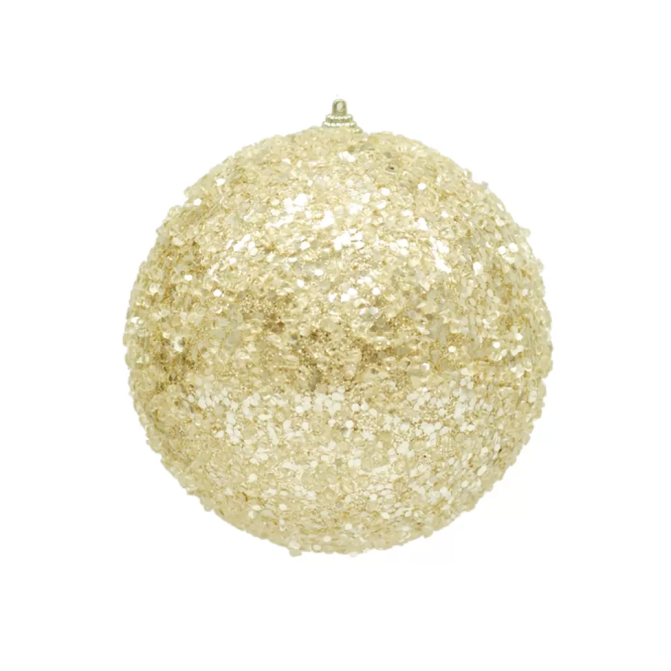 Christmas Forever BALL GLITTER & ICE 150MM CHAMPAGNE