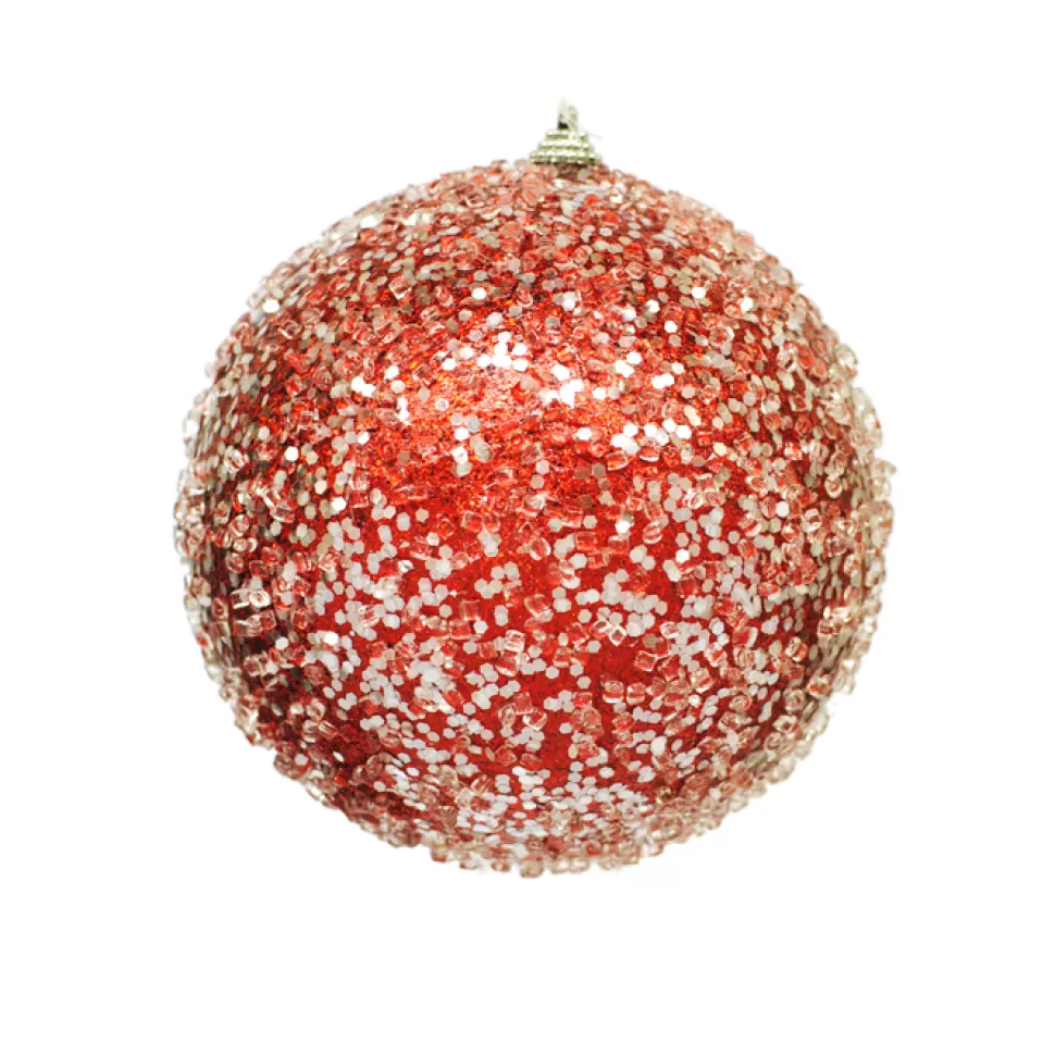 Christmas Forever BALL GLITTER & ICE 150MM RED