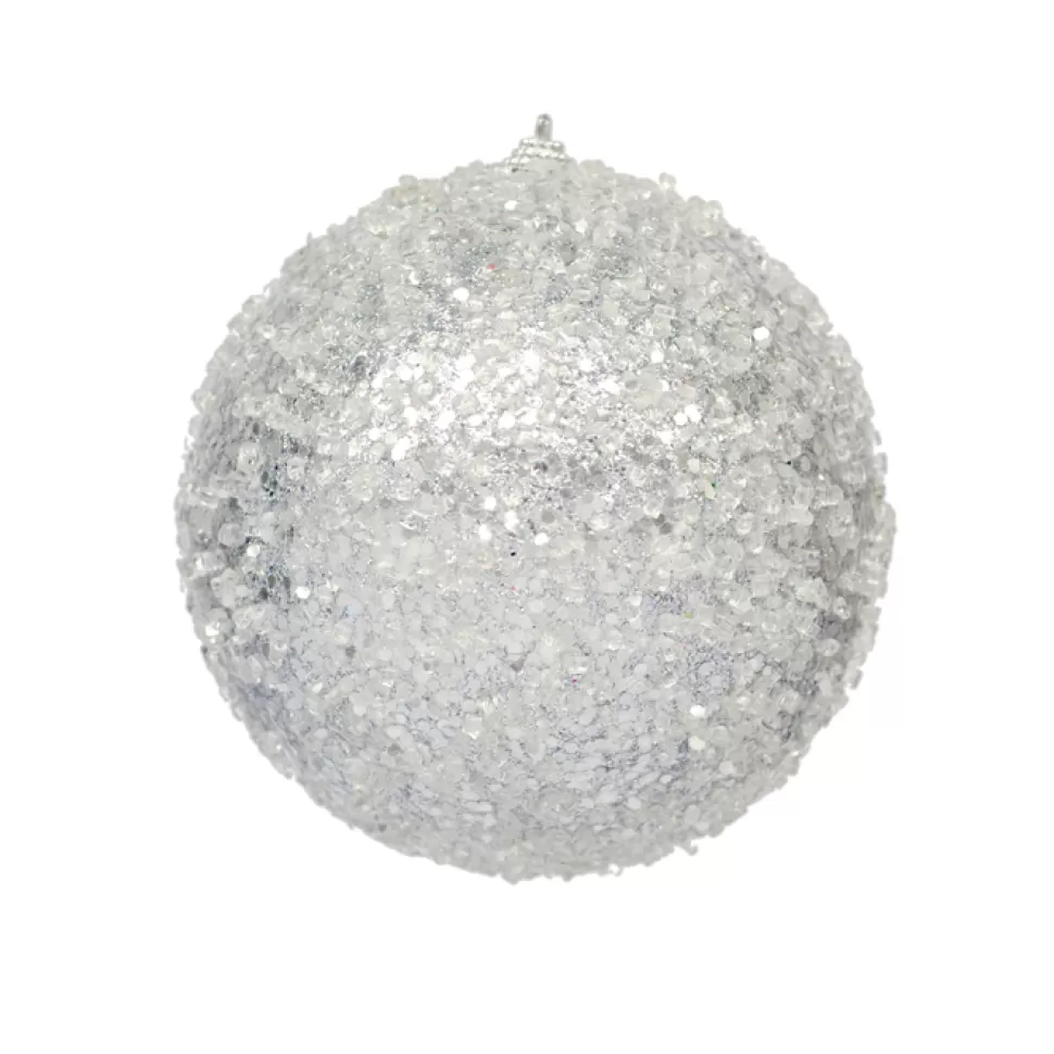 Christmas Forever BALL GLITTER & ICE 150MM SILVER
