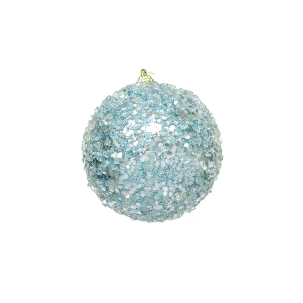 Christmas Forever BALL GLITTER & ICE 90MM ICE BLUE