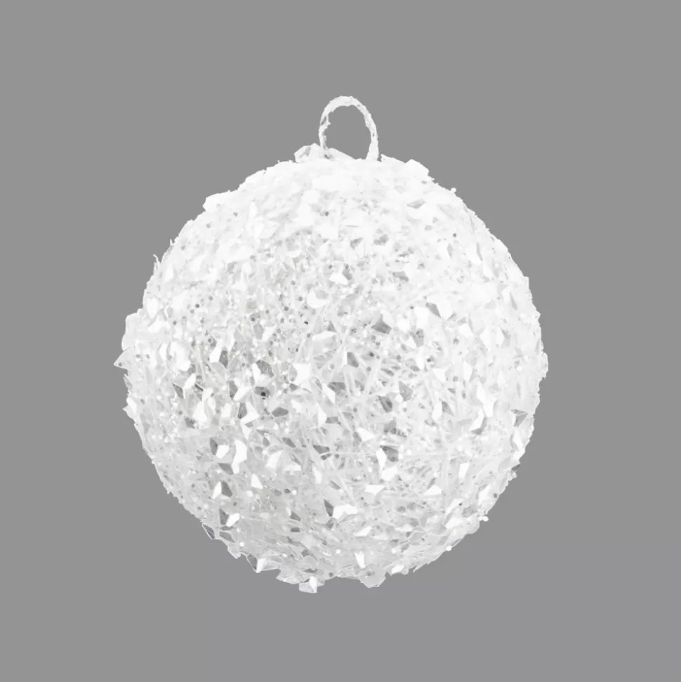 Christmas Forever BALL METAL WIRE/ GLITTER 100MM WHITE