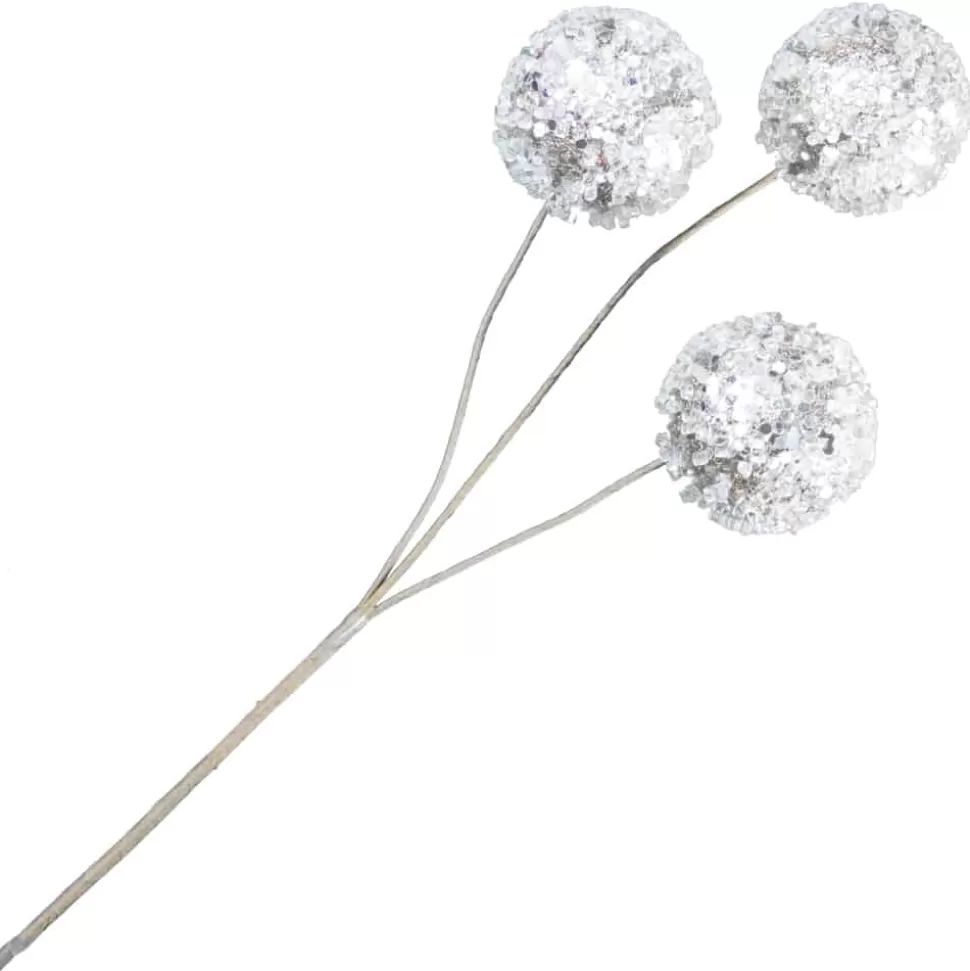 Christmas Forever BALL PICK 13″X3 CHAMPAGNE W/ICE & GLITTER
