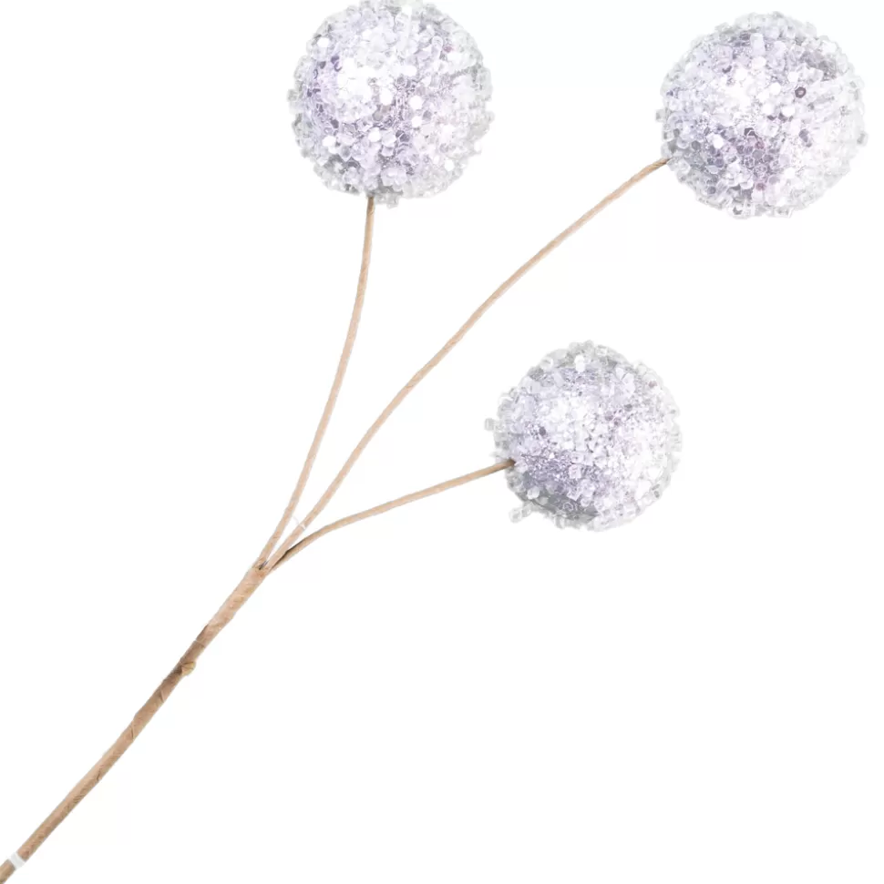 Christmas Forever BALL PICK 13″X3 SILVER W/ICE & GLITTER