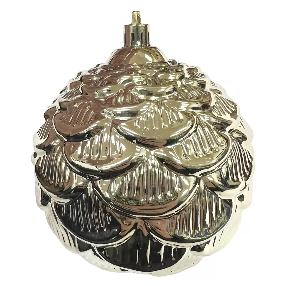Christmas Forever BALL PINECONE LOOK 100MM SHINY GOLD