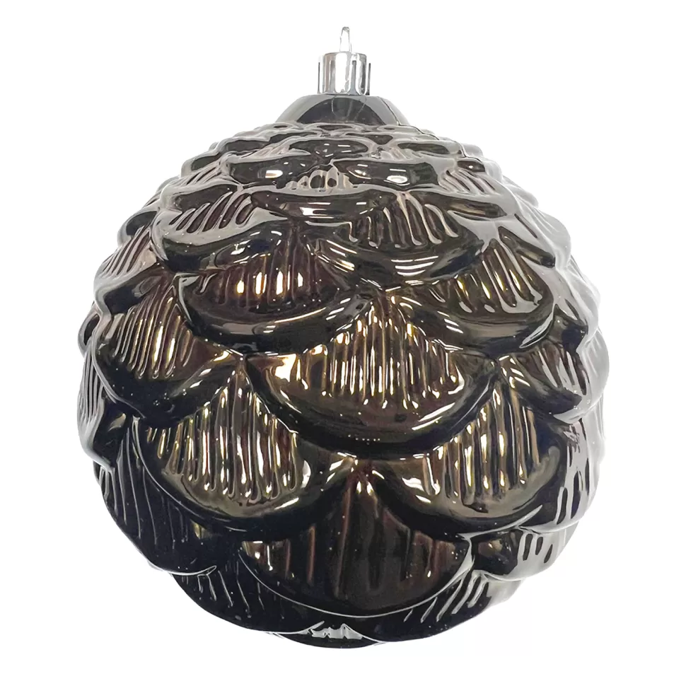 Christmas Forever BALL PINECONE LOOK 100MM SHINY CHOCOLATE