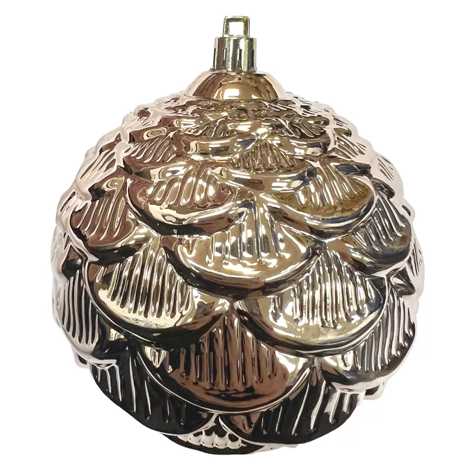 Christmas Forever BALL PINECONE LOOK 100MM SHINY ROSE GOLD
