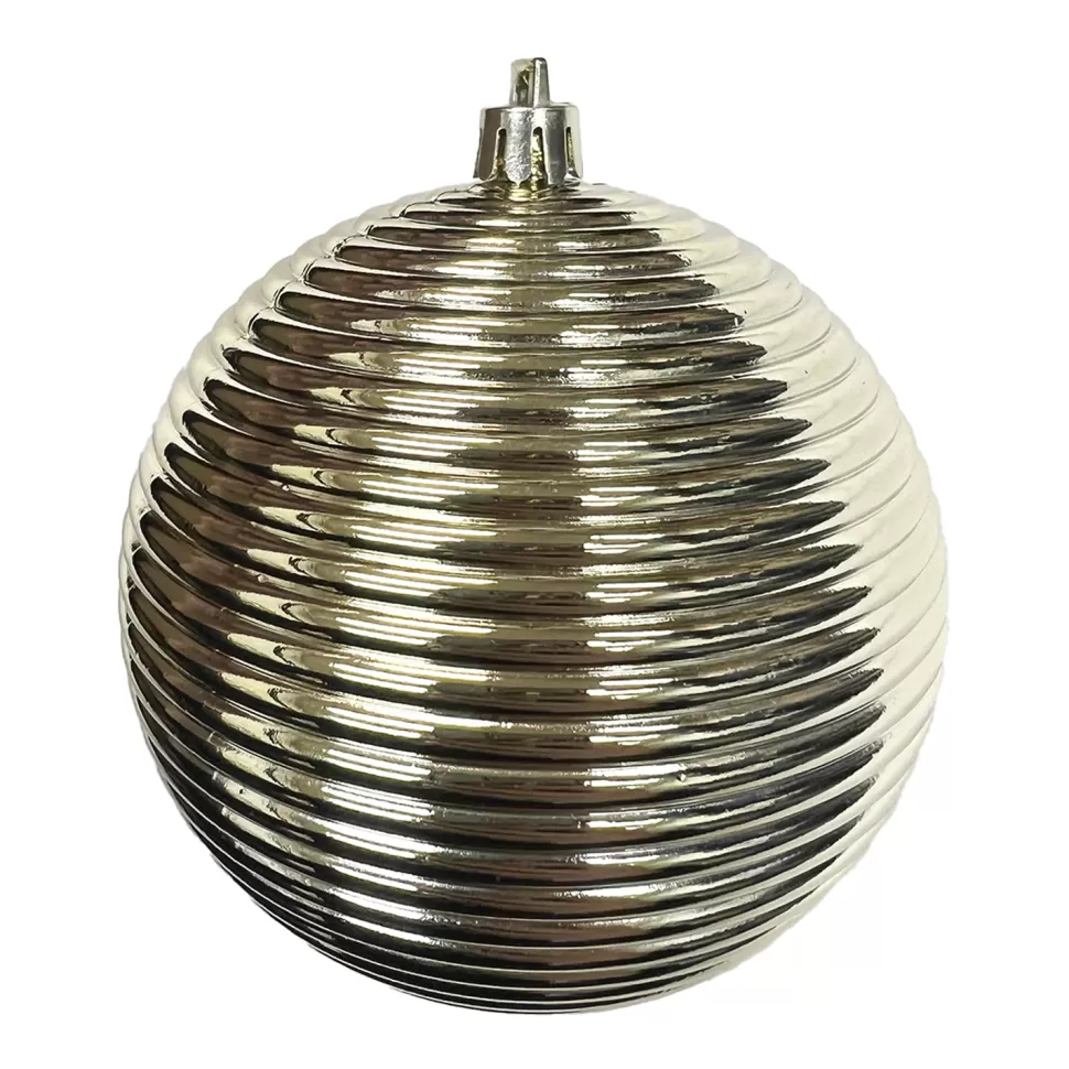 Christmas Forever BALL RIBBED 100MM SHINY GOLD