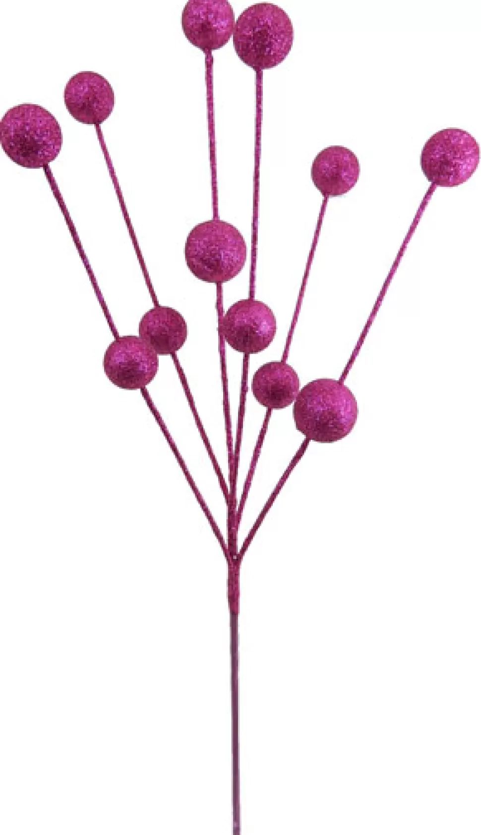 Christmas Forever BALL SPRAY 16″ FUCHSIA GLITTER