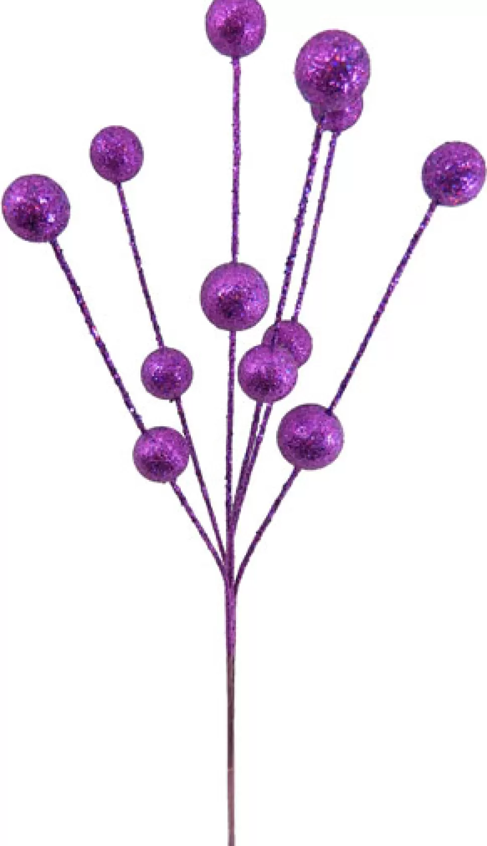 Christmas Forever BALL SPRAY 16″ PURPLE GLITTER
