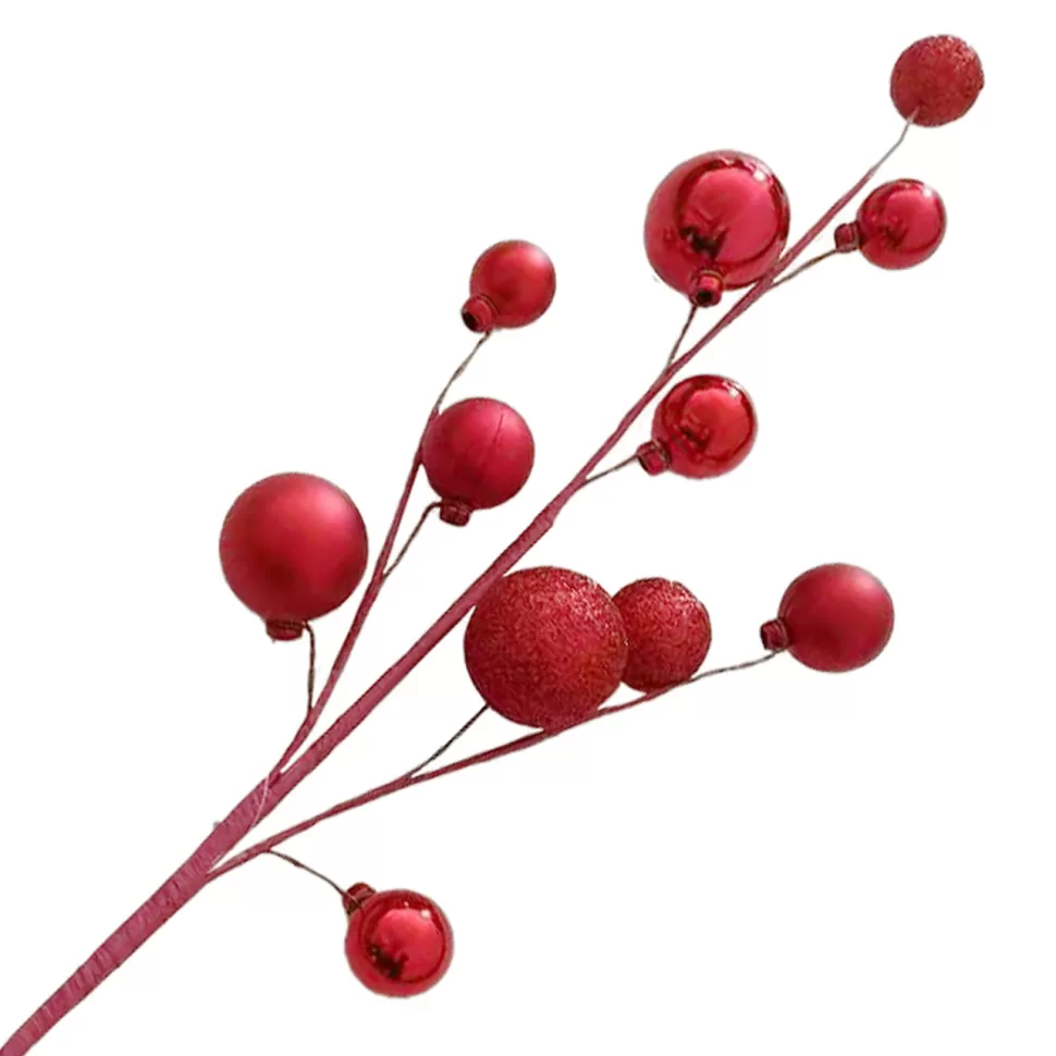 Christmas Forever BALL SPRAY 23″X11 RED SHINY/ MATT/ GLITTER