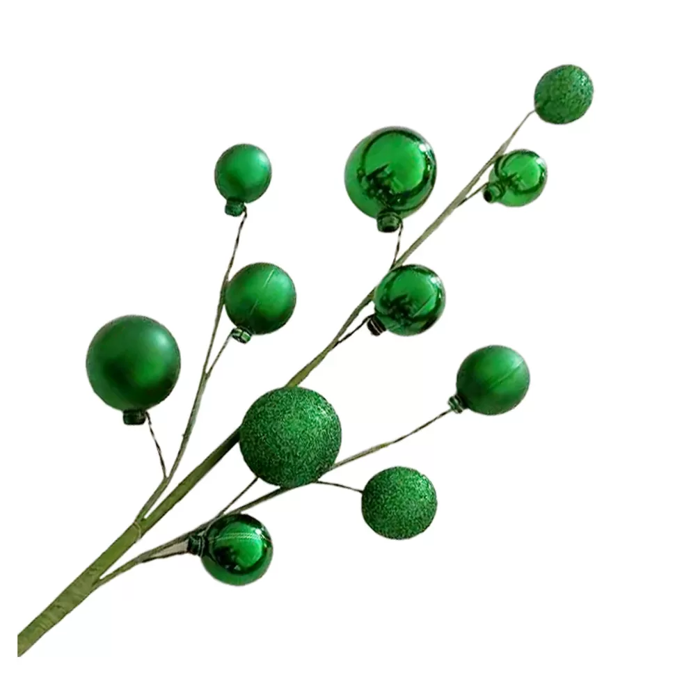 Christmas Forever BALL SPRAY 23″X11 GREEN SHINY/ MATT/GLITTER