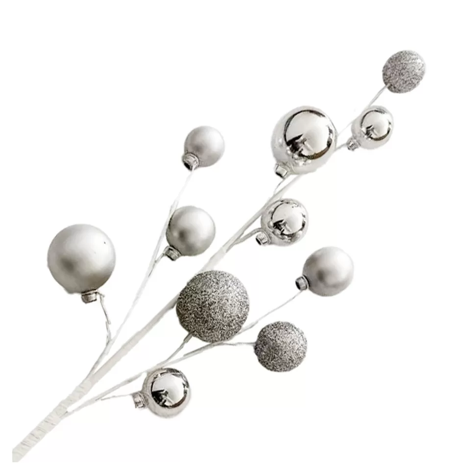 Christmas Forever BALL SPRAY 23″X11 SILVER SHINY/ MATT / GLITTER
