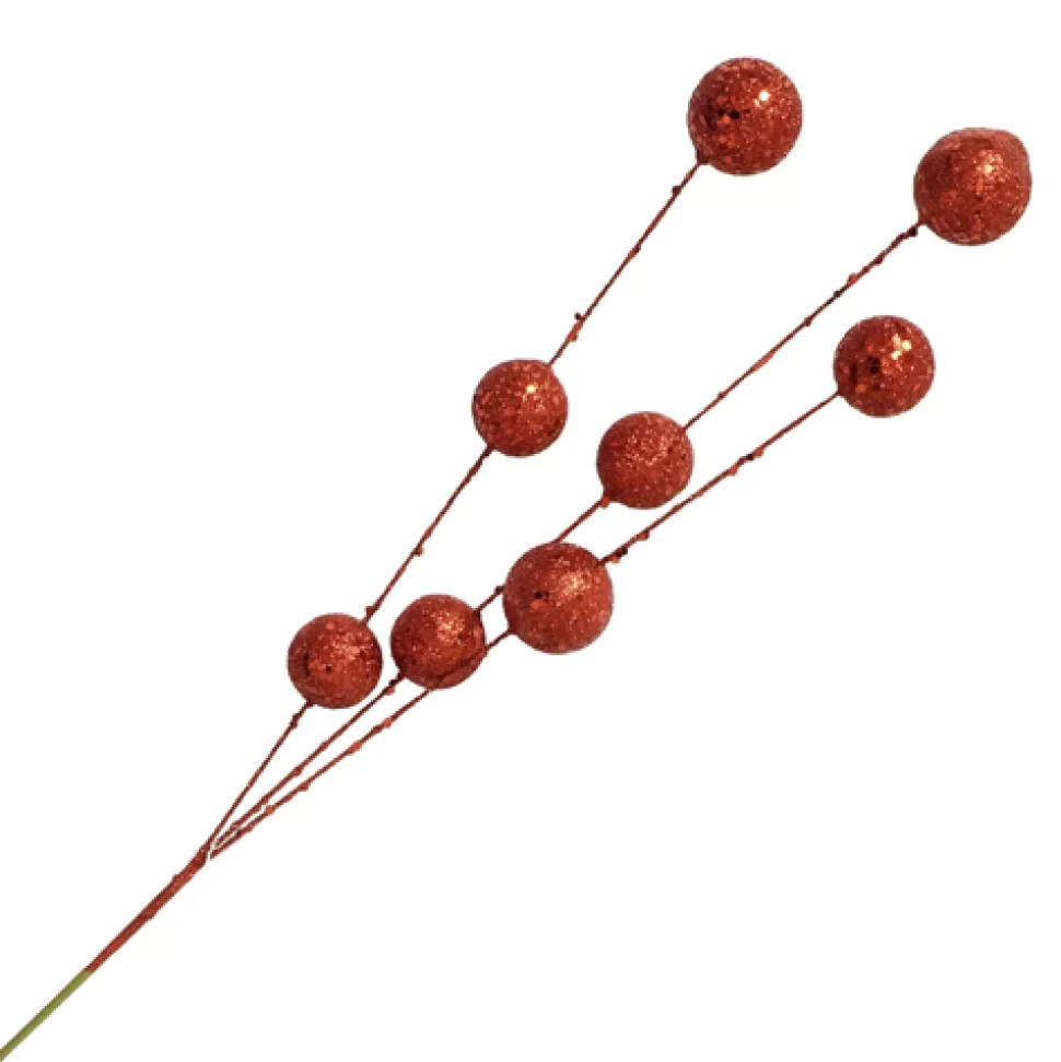 Christmas Forever BALL SPRAY 25″ RED GLITTER