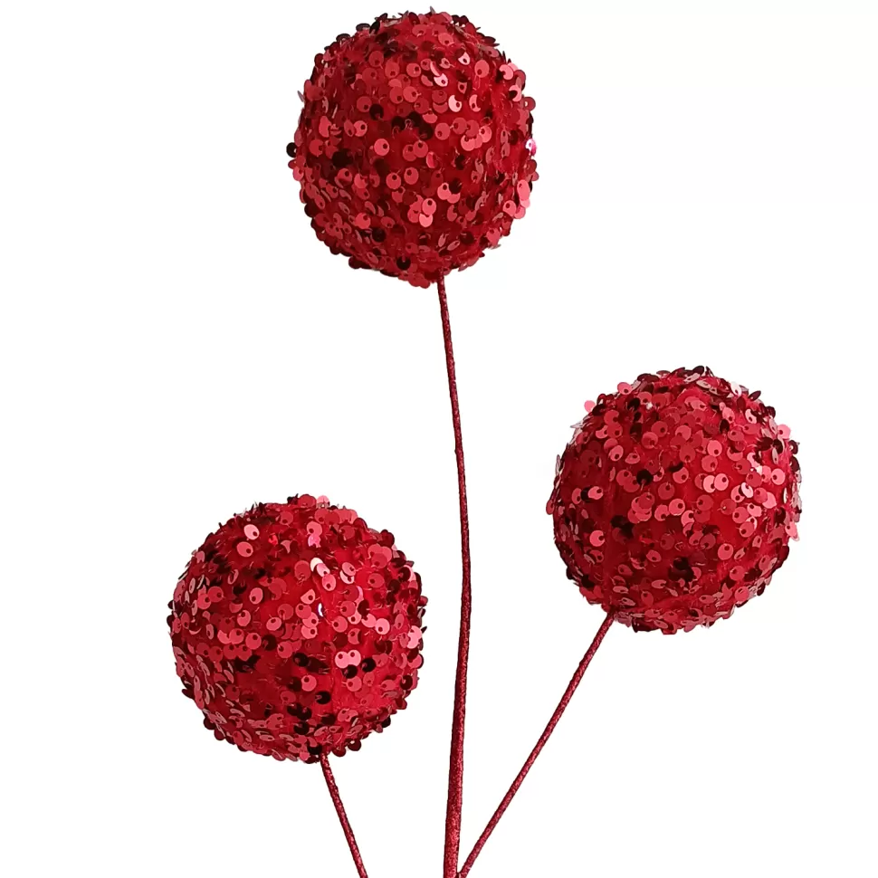 Christmas Forever BALL SPRAY 26″X3.5″X3 RED SEQUINS