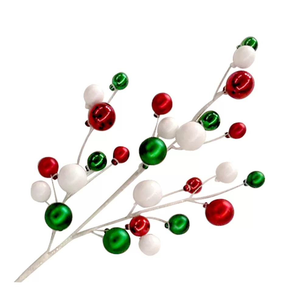 Christmas Forever BALL SPRAY 31″X27 RED/ GREEN/ WHITE SHINY/ MATT