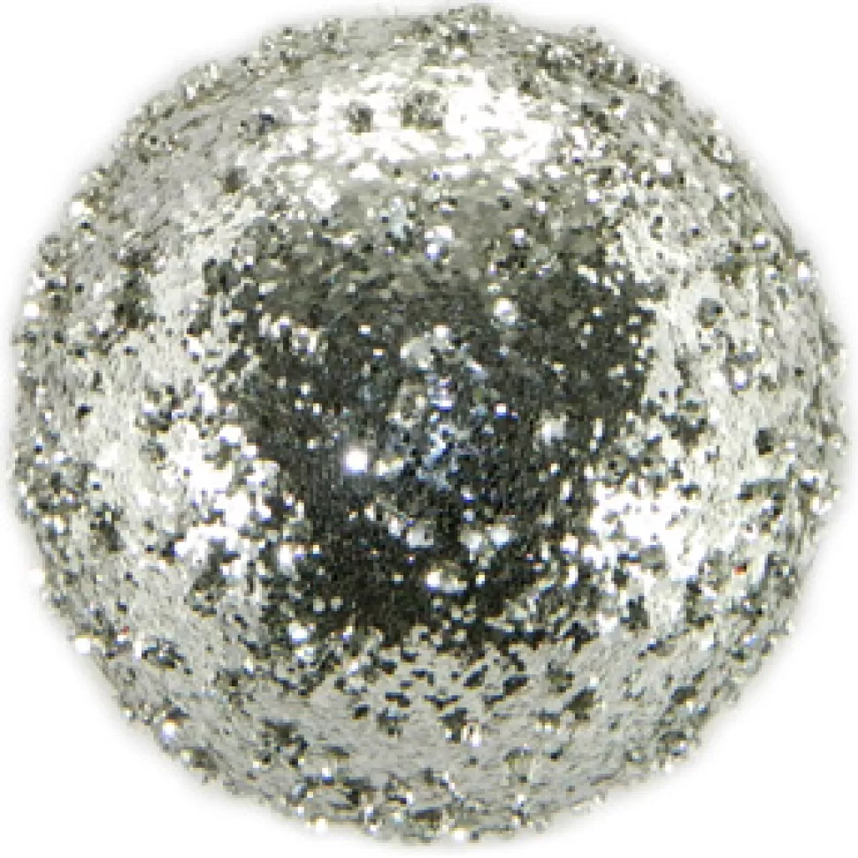 Christmas Forever BALL VINTAGE ICE GLITTER 100MM SILVER CN
