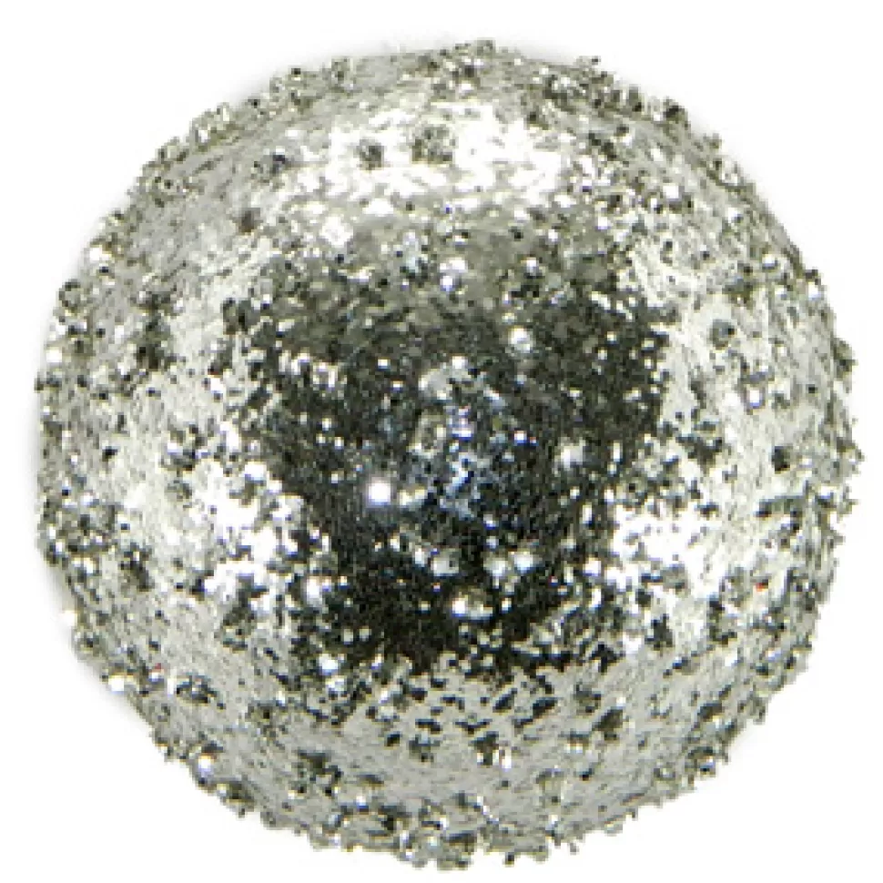 Christmas Forever BALL VINTAGE ICE GLITTER 120MM SILVER CN