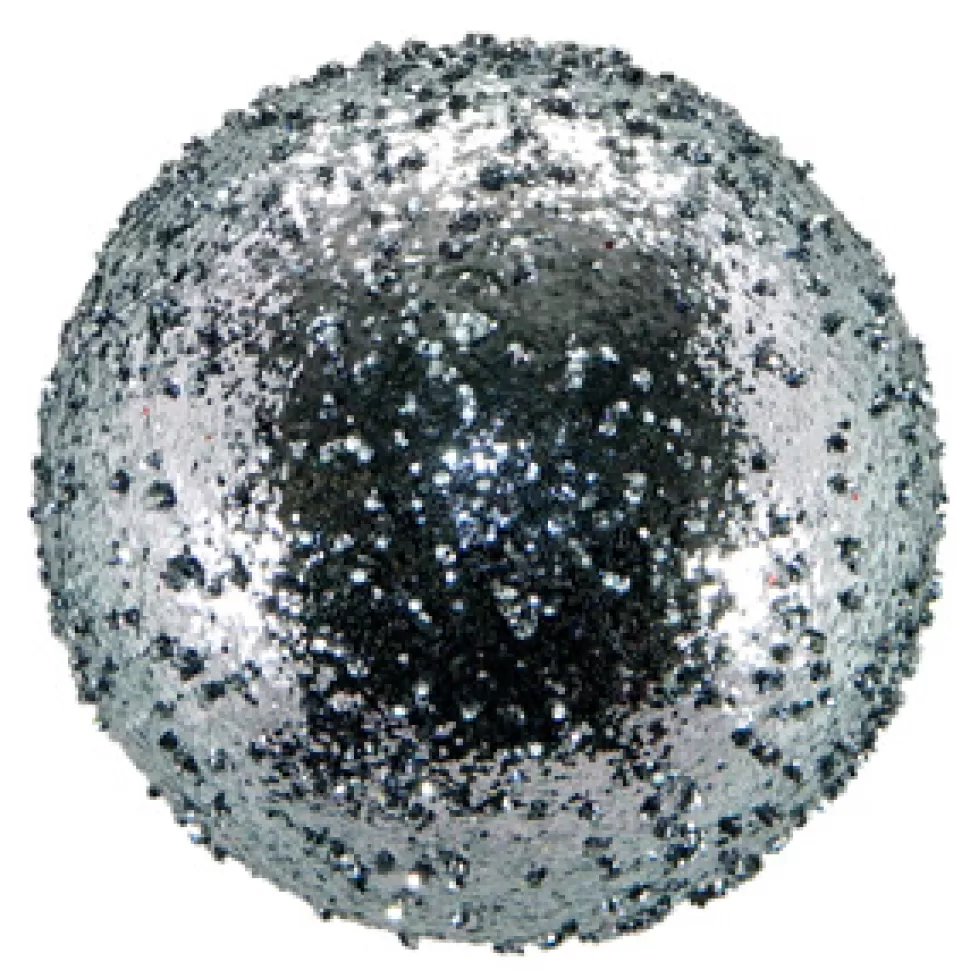 Christmas Forever BALL VINTAGE ICE GLITTER 150MM PEWTER