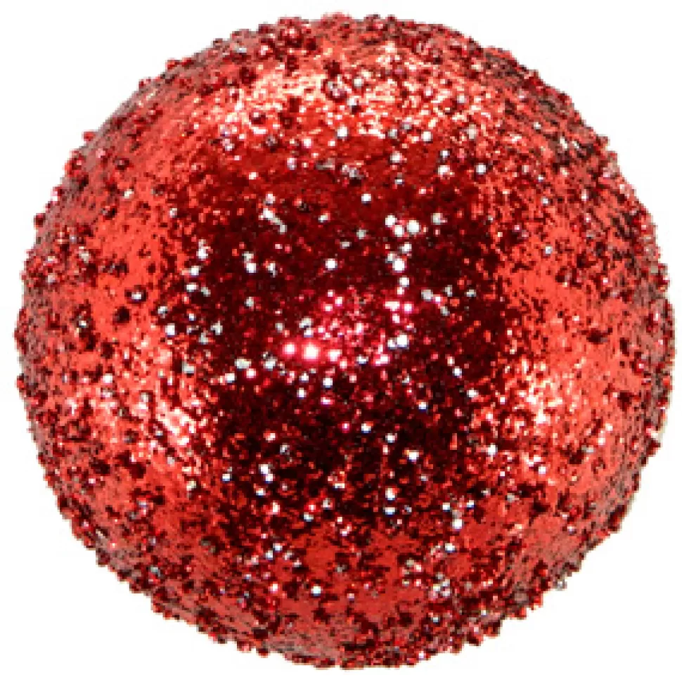 Christmas Forever BALL VINTAGE ICE GLITTER 150MM RED