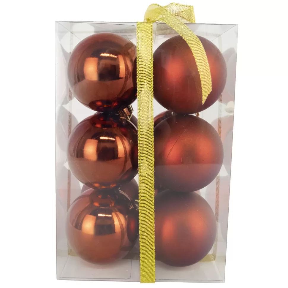 Christmas Forever BALLS BOXED 12PC 60MM BURGUNDY SHINY/ MATT