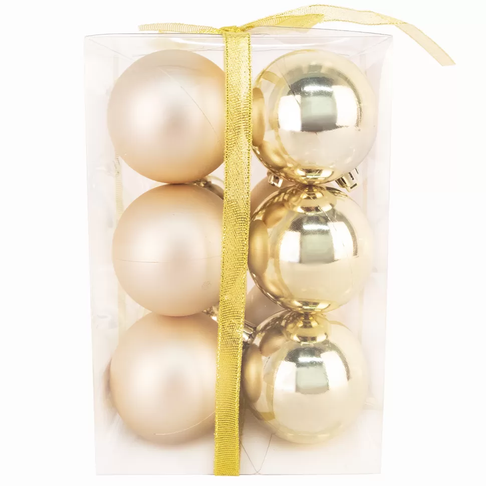 Christmas Forever BALLS BOXED 12PC 60MM GOLD SHINY/MATT
