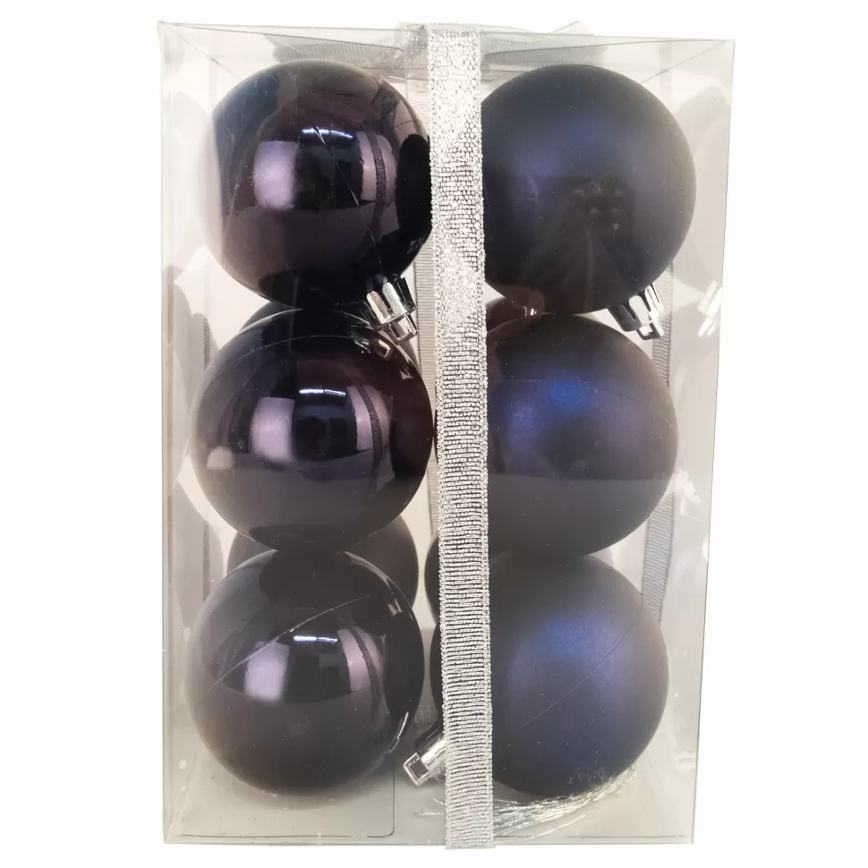 Christmas Forever BALLS BOXED 12PC 60MM ROYAL BLUE SHINY/ MATT
