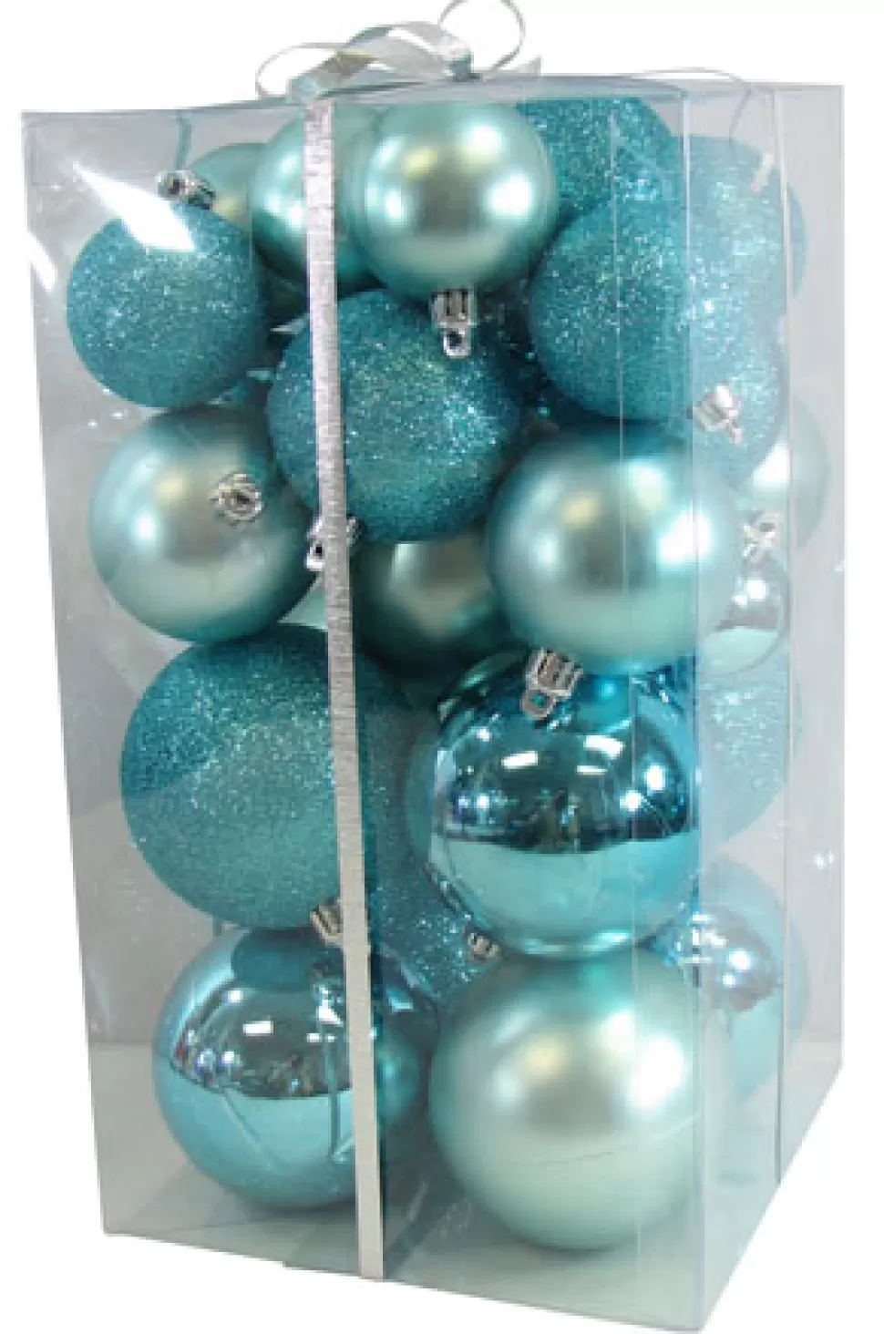 Christmas Forever BALLS BOXED 27PC 50/60/80MM ICE BLUE SHINY/ MATT