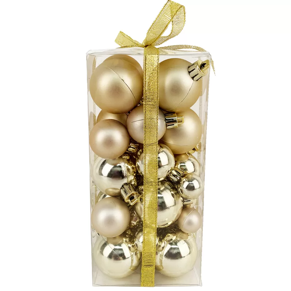 Christmas Forever BALLS BOXED 36PC 20/30/40MM GOLD SHINY/ MATT