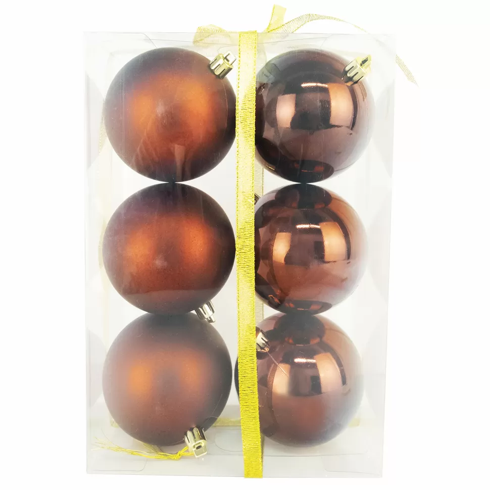 Christmas Forever BALLS BOXED 6PC 80MM BURGUNDY SHINY/ MATT