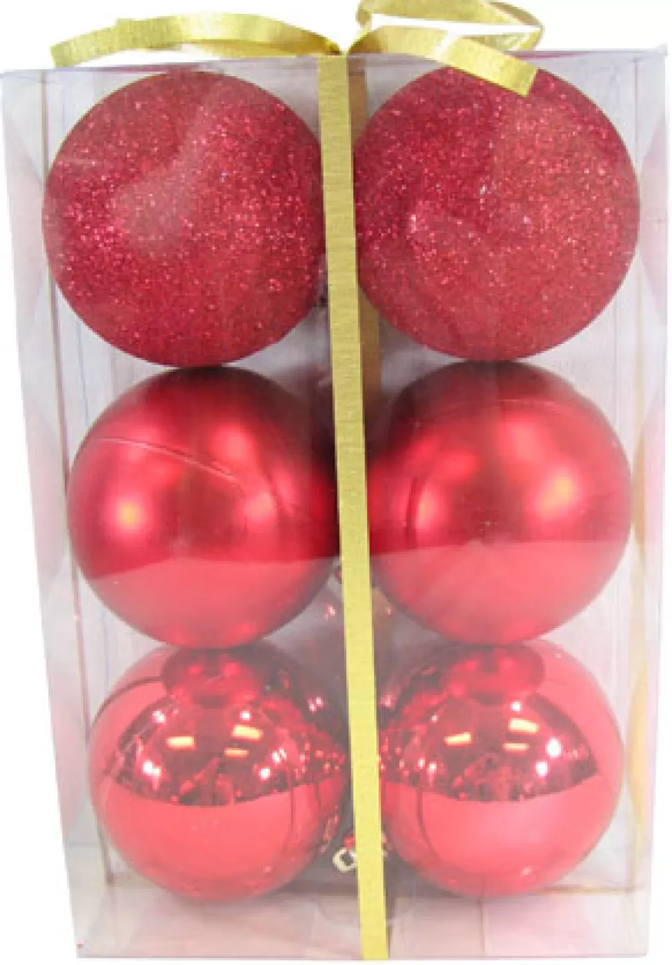 Christmas Forever BALLS BOXED 6PC 80MM RED SHINY/ MATT