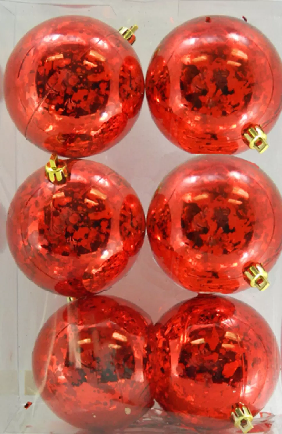Christmas Forever BALLS BOXED MERCURY FINISH 6PC 80MM RED
