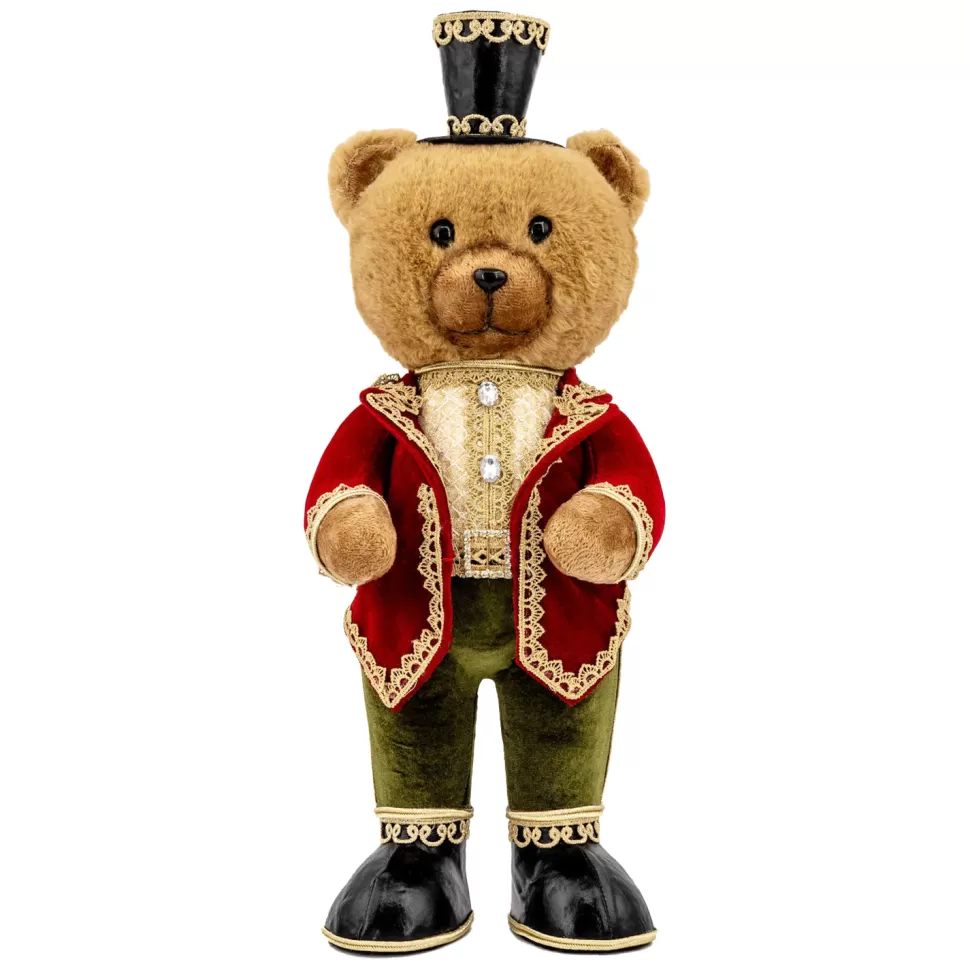 Christmas Forever BEAR 23.5″ RED/GREEN WITH GOLD EMBROIDERY